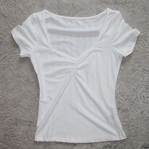 Unknown Brand White Ribbed Top